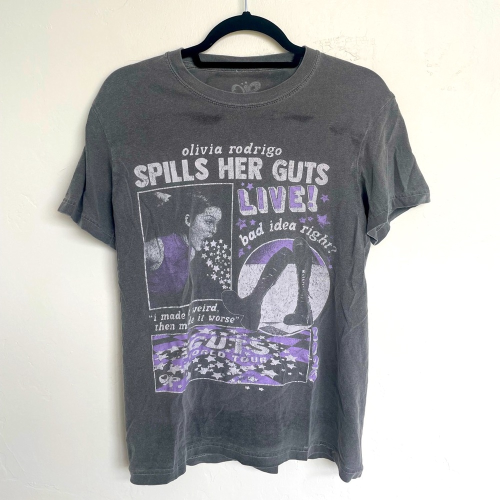 Olivia Rodrigo GUTS World Tour Distressed Tee T-Shirt